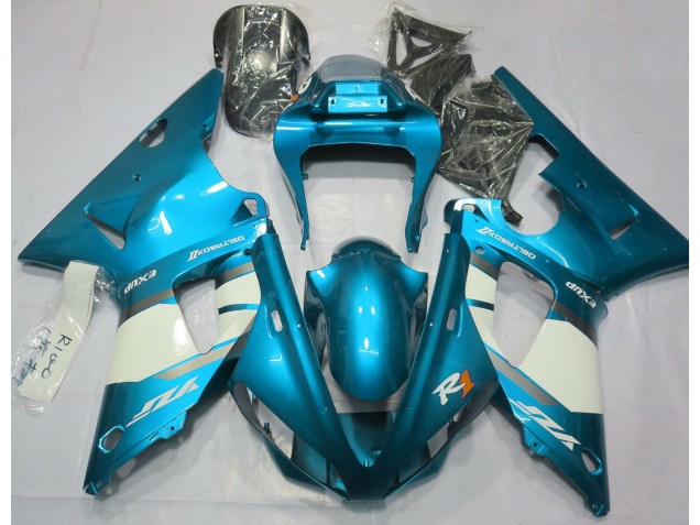 Mejores 2000-2001 Azul Claro & Blanco Yamaha R1 Carenados Moto