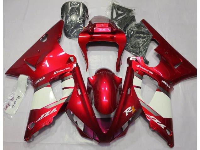 Mejores 2000-2001 Fuego Rojo & Blanco Yamaha R1 Carenados Moto Mejores 2000-2001 Fuego Rojo & Blanco Yamaha R1 Carenados Moto