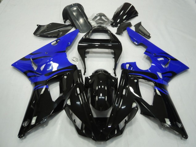 Mejores 2000-2001 Negro Llama & Azul Yamaha R1 Carenados Moto