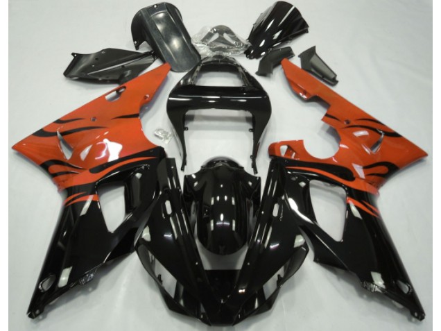 Mejores 2000-2001 Negro Llama & Naranja Yamaha R1 Carenados Moto Mejores 2000-2001 Negro Llama & Naranja Yamaha R1 Carenados Moto