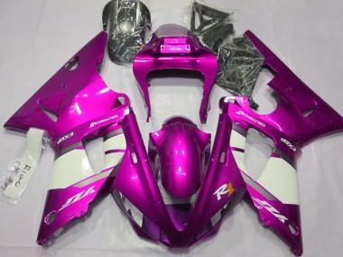 Mejores 2000-2001 Rosa Fuerte & Blanco Yamaha R1 Carenados Moto