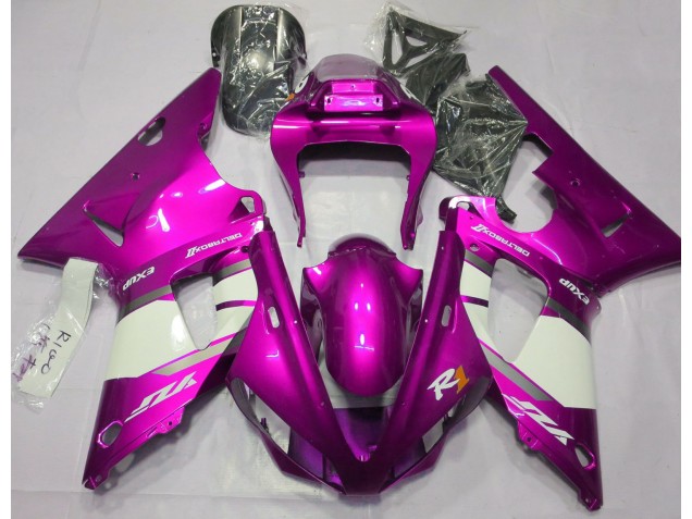 Mejores 2000-2001 Rosa Fuerte & Blanco Yamaha R1 Carenados Moto Mejores 2000-2001 Rosa Fuerte & Blanco Yamaha R1 Carenados Moto