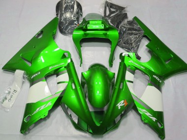 Mejores 2000-2001 Verde Eléctrico & Blanco Yamaha R1 Carenados Moto