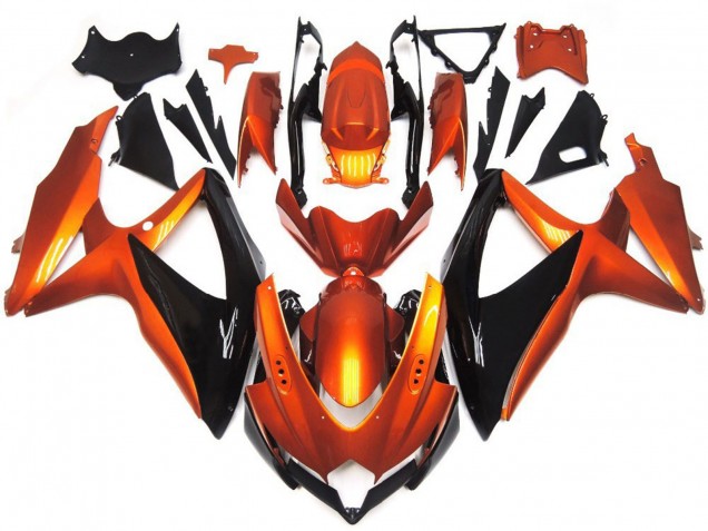 Mejores 2008-2010 Bronce Naranja & Negro Suzuki GSXR 600-750 Carenados Moto Mejores 2008-2010 Bronce Naranja & Negro Suzuki GSXR 600-750 Carenados Moto