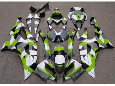 Mejores 2008-2016 Verde Claro Camuflaje Llanura Yamaha R6 Carenados Moto