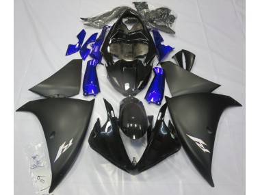 Mejores 2009-2011 Negro Mate & Azul Yamaha R1 Carenados Moto